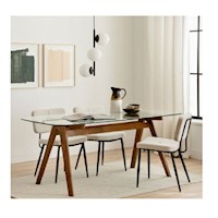 Juego para comedor Dmuebles 4 Sillas Fantasy - Natural/Negro/Beige